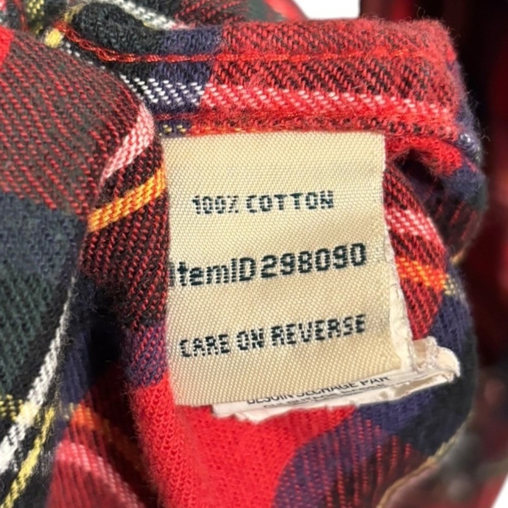 LL Bean Plaid Button Down Red Tartan Slightly Fitted Cabincore Lumberjack Size M - Picture 5 of 11